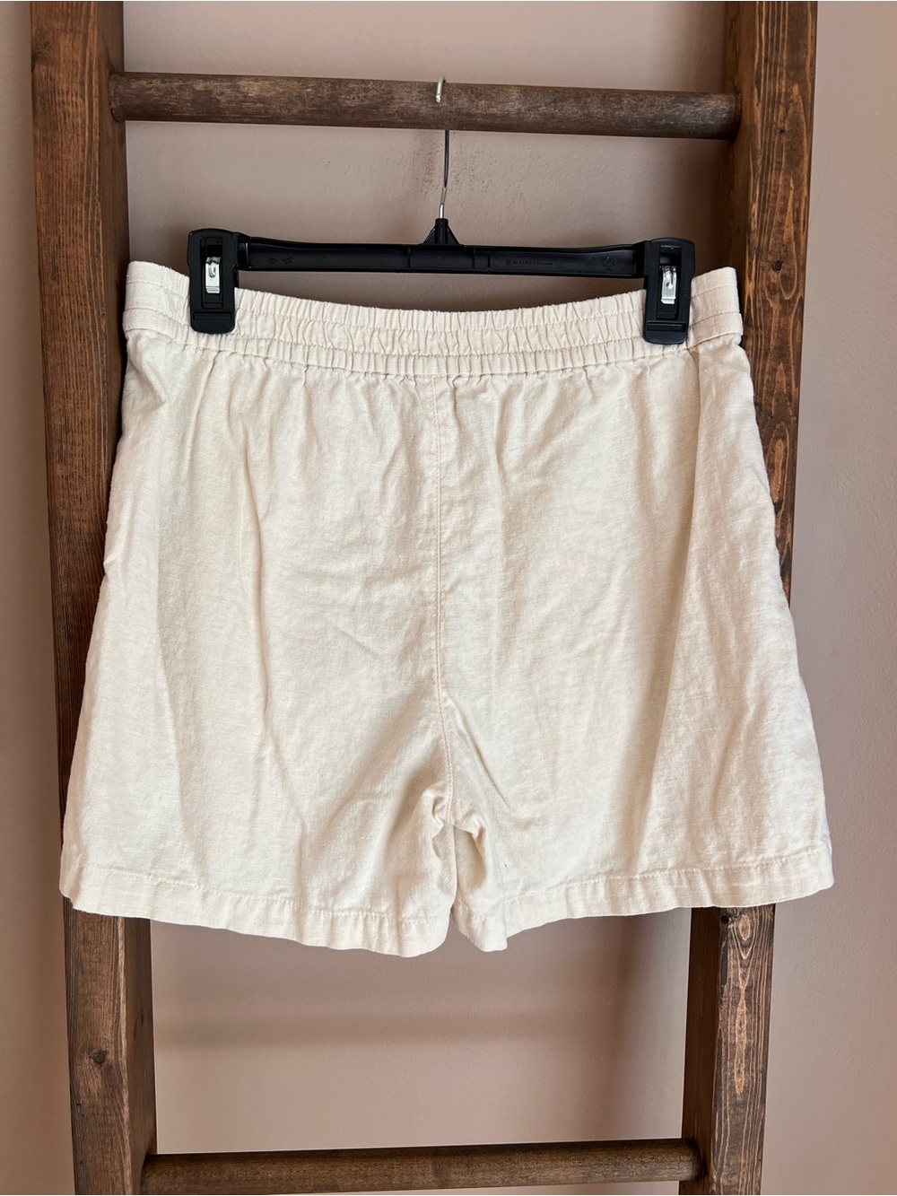 J. Crew Drawstring Linen-Blend Shorts in Cream - Picture 2 of 5